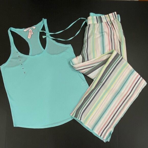 Victoria’s Secret Mayfair lightweight striped pants & soft tank pajama set - Picture 1 of 3